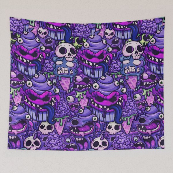 Item preview, Creepy Cute Monster Sweets - Zombie Cupcake and Skull Ice Cream Pattern designed and sold by myforestfog.