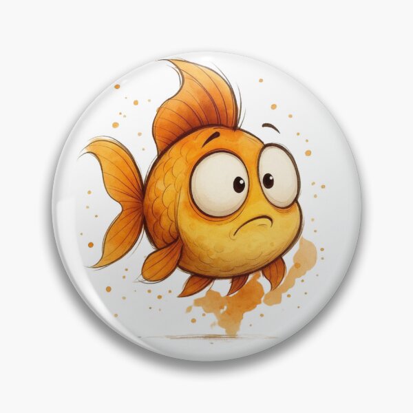 Item preview, Surprised Little Goldfish Watercolor Illustration designed and sold by NalayakNobita.