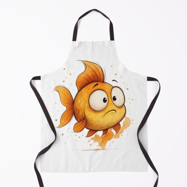 Item preview, Surprised Little Goldfish Watercolor Illustration designed and sold by NalayakNobita.