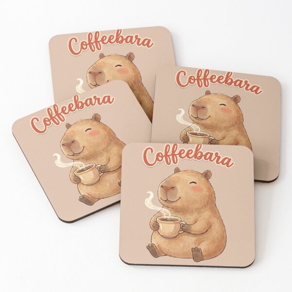 Item preview, Cute Capybara Drinking Coffee designed and sold by MegaNovaArt.