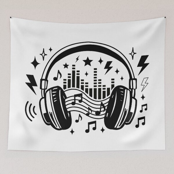 Item preview, Music Headphones Sound Waves DJ Music Lover designed and sold by HYPNK.
