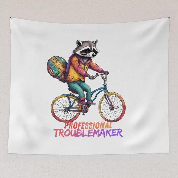 Item preview, Raccoon on a bicycle designed and sold by WhimsyBeast.