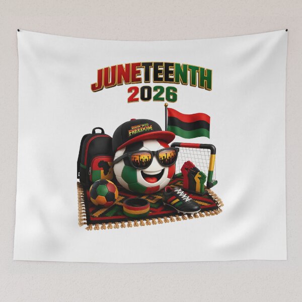 Item preview, Juneteenth 2026 Soccer Ball Cartoon – Freedom Football Design designed and sold by ArtSpark Studio.