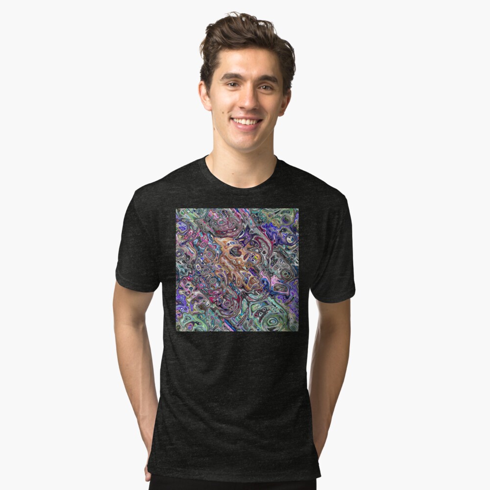 Abstract Melted Colors Tri-blend T-Shirt