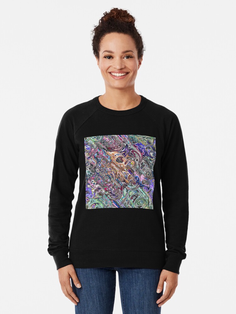 Alternate view of Abstract Melted Colors Lightweight Sweatshirt