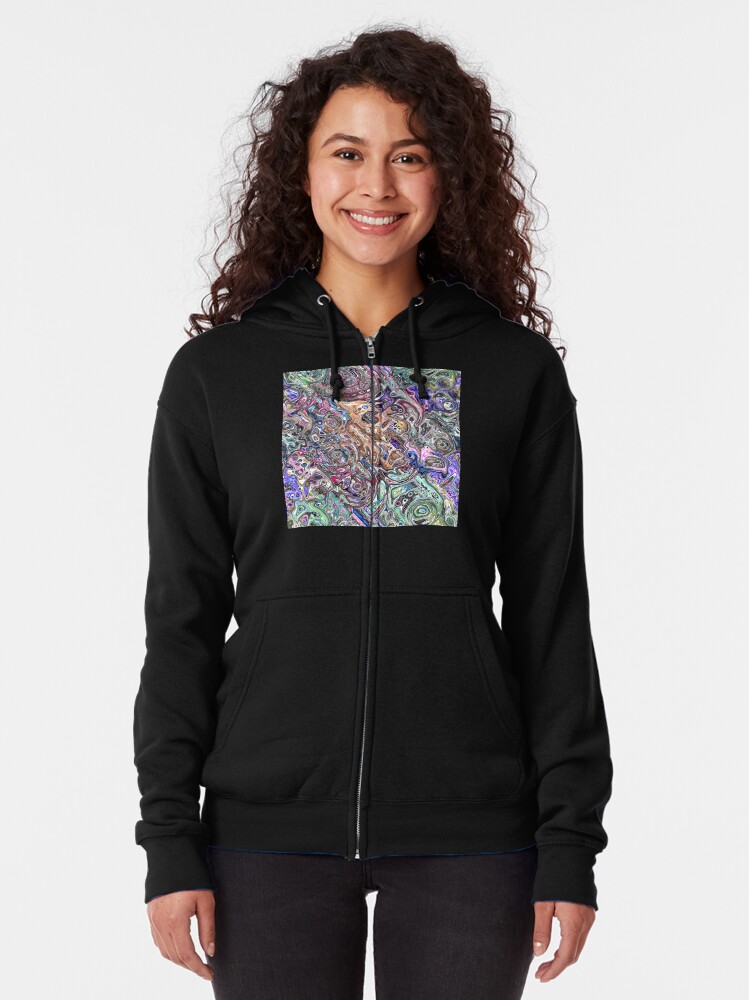Alternate view of Abstract Melted Colors Zipped Hoodie