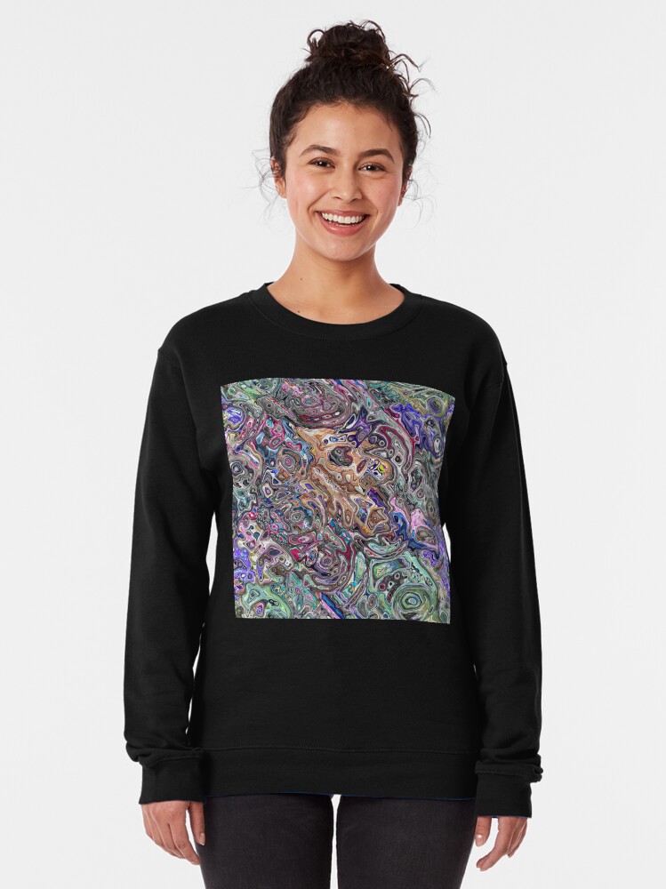 Alternate view of Abstract Melted Colors Pullover Sweatshirt
