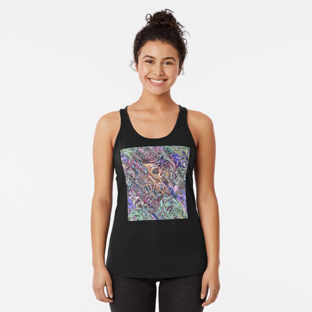 Abstract Melted Colors Racerback Tank Top