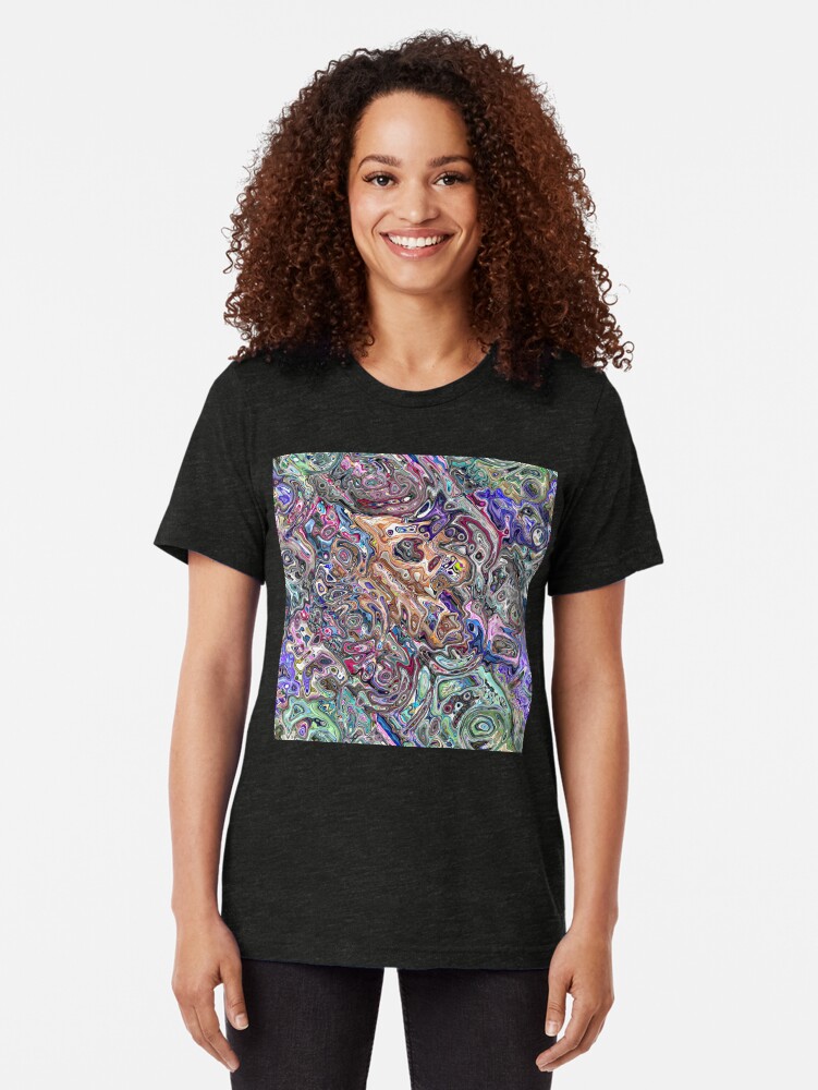 Alternate view of Abstract Melted Colors Tri-blend T-Shirt