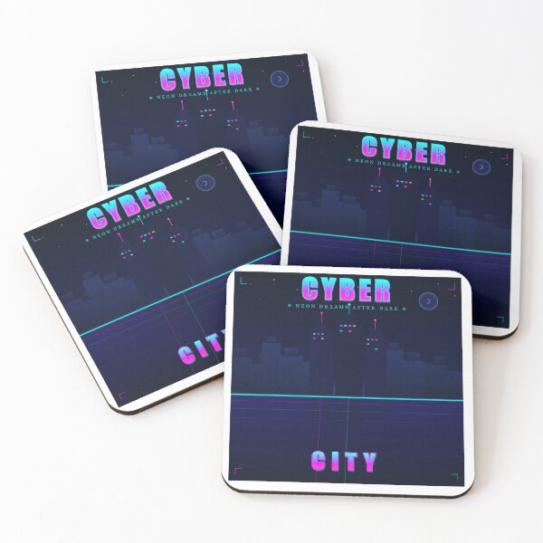 Item preview, Cyber City 80s Vaporwave Neon Skyline Night Reflection designed and sold by Mega-Shopping.