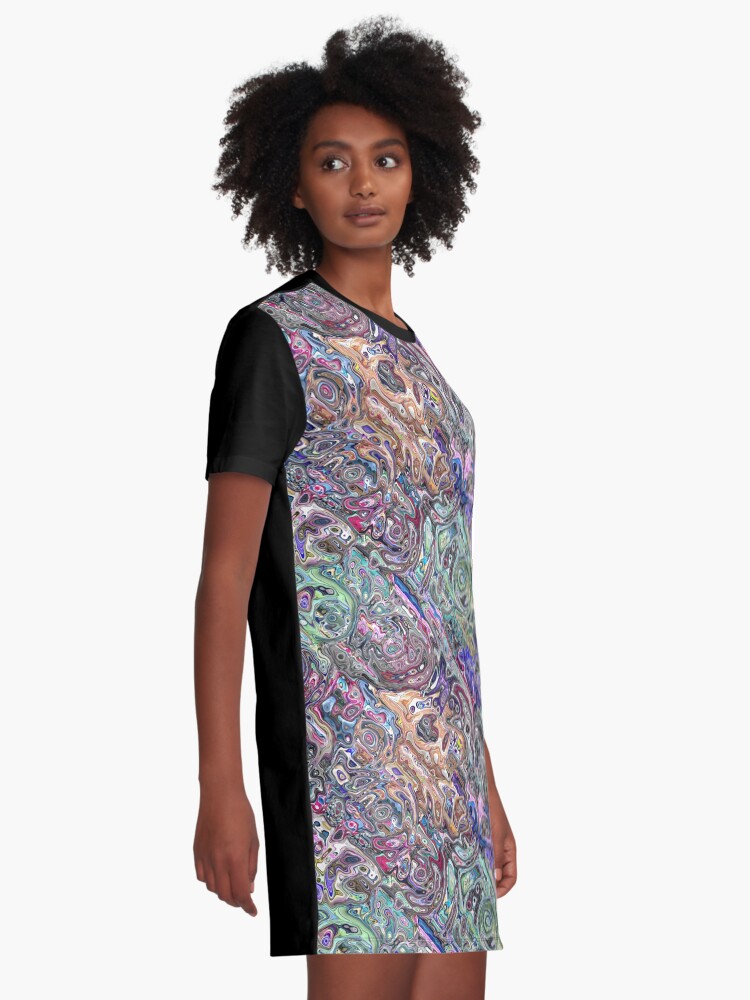 Alternate view of Abstract Melted Colors Graphic T-Shirt Dress