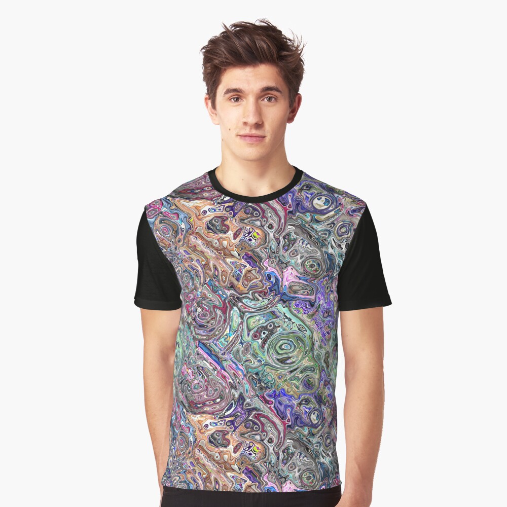 Abstract Melted Colors Graphic T-Shirt