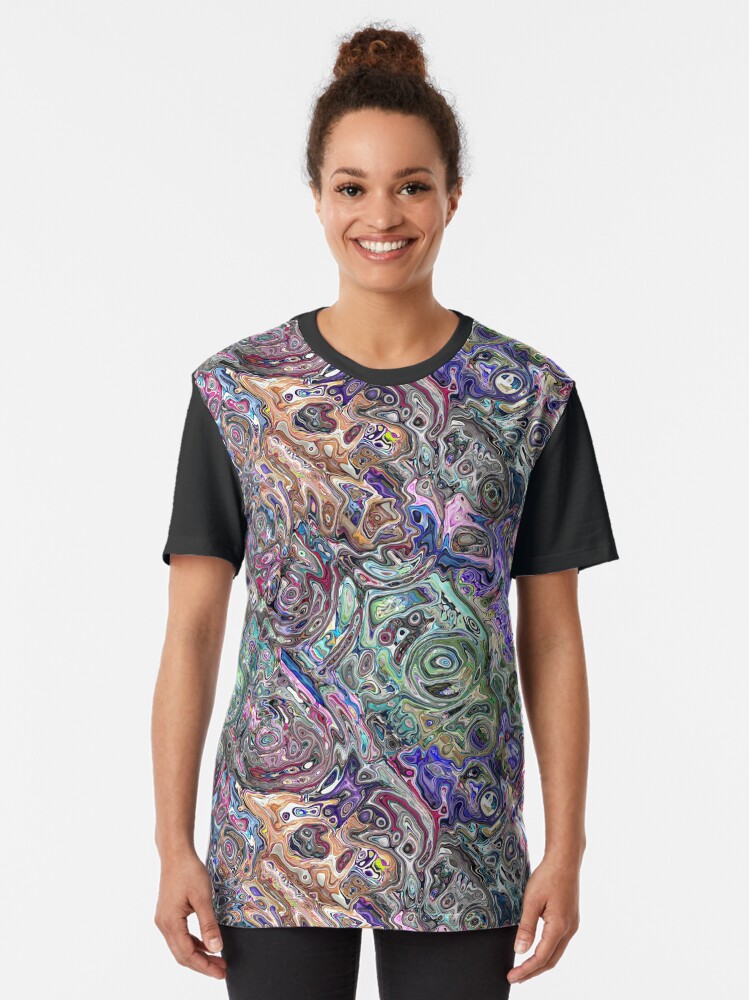 Alternate view of Abstract Melted Colors Graphic T-Shirt