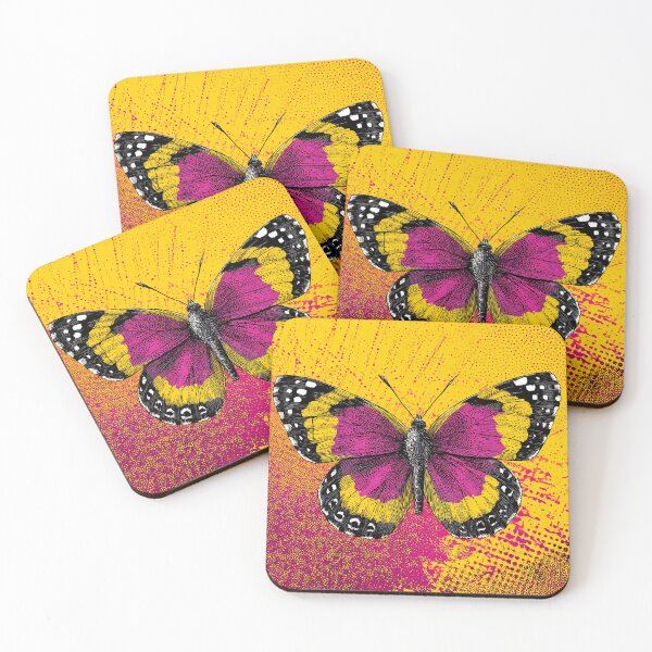 Item preview, Pop Art Butterfly, Bold Yellow Pink Abstract Wings Illustration designed and sold by daila70.
