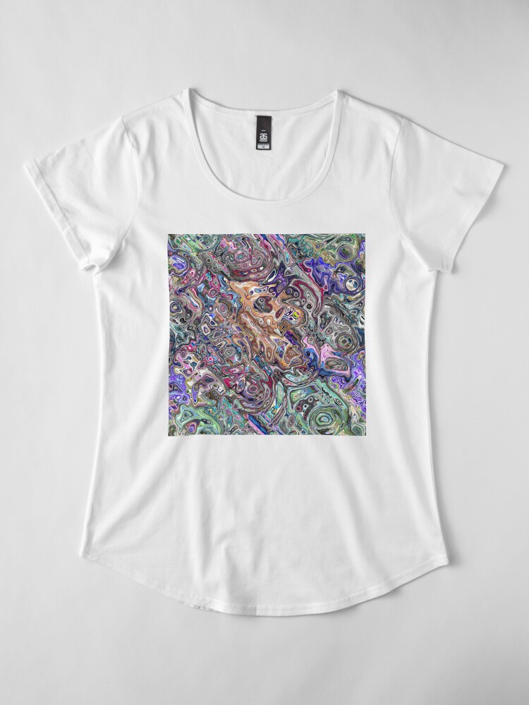 Alternate view of Abstract Melted Colors Premium Scoop T-Shirt