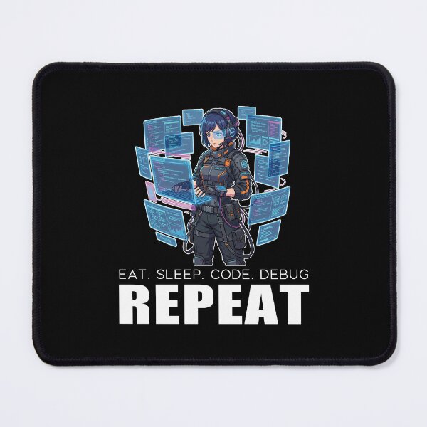 Item preview, Cyberpunk Software Developer - Eat Sleep Code Debug Repeat - Techwear Aesthetic designed and sold by Osmose-Studio ⭐⭐⭐⭐⭐.