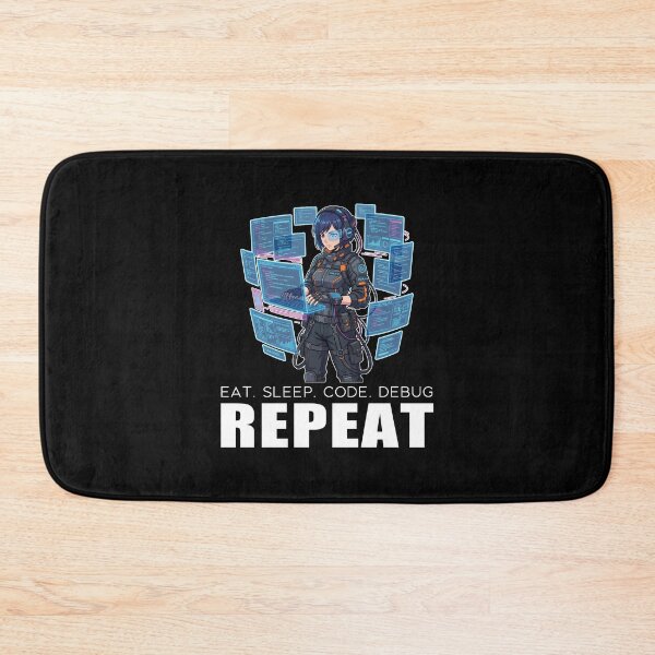 Item preview, Cyberpunk Software Developer - Eat Sleep Code Debug Repeat - Techwear Aesthetic designed and sold by Osmose-Studio.