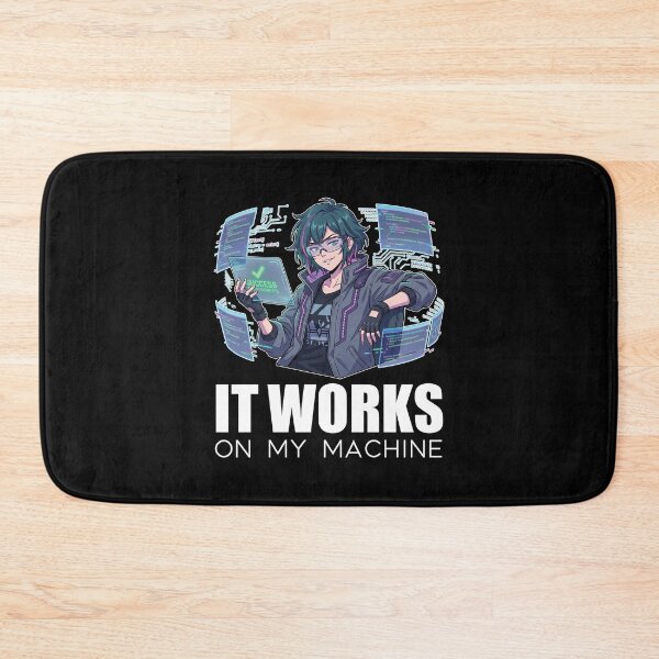 Item preview, Cyberpunk Coder - It Works On My Machine - Futuristic Programming Art designed and sold by Osmose-Studio.