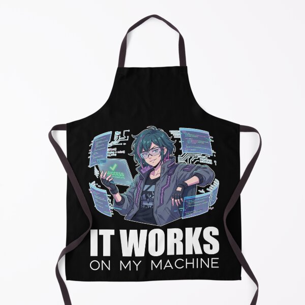 Item preview, Cyberpunk Coder - It Works On My Machine - Futuristic Programming Art designed and sold by Osmose-Studio ⭐⭐⭐⭐⭐.