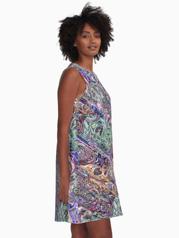 Alternate view of Abstract Melted Colors A-Line Dress