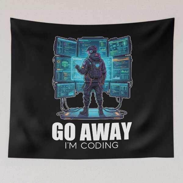 Item preview, Techwear Developer - Go Away I'm Coding - Neon Cyberpunk Anime designed and sold by Osmose-Studio.