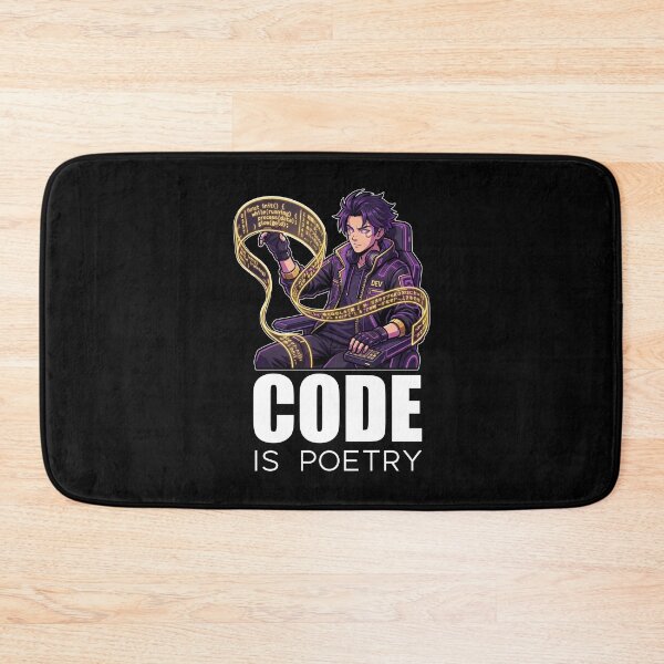 Item preview, Cyberpunk Programmer - Code Is Poetry - Futuristic Digital Art designed and sold by Osmose-Studio.