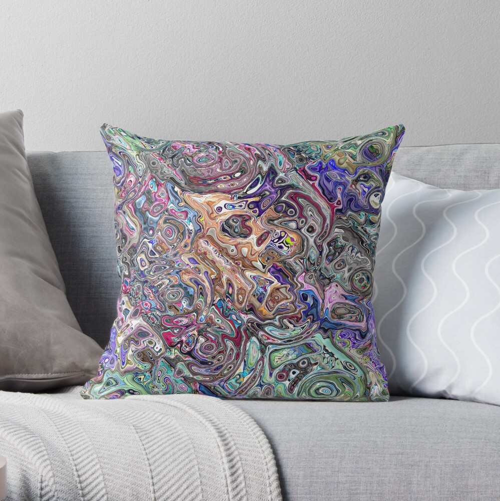 Abstract Melted Colors Throw Pillow