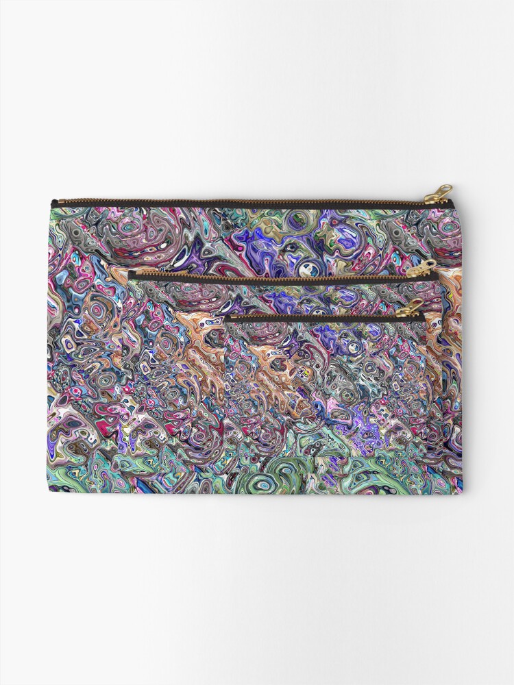 Alternate view of Abstract Melted Colors Zipper Pouch