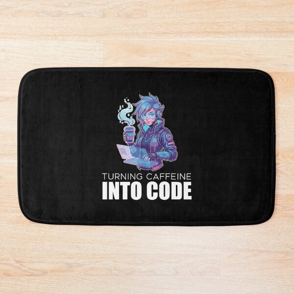 Item preview, Neon Developer - Turning Caffeine Into Code - Cyberpunk Coffee Art designed and sold by Osmose-Studio.
