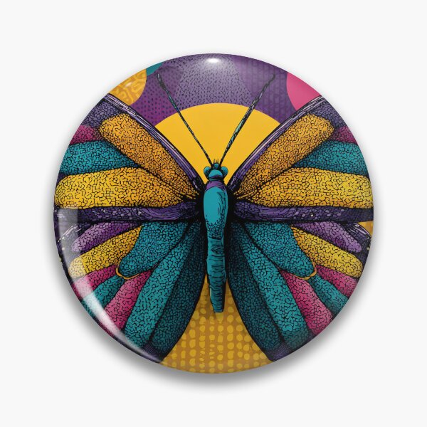 Item preview, Vibrant Butterfly Pop Art, Yellow Purple Teal Dotted Wings Art designed and sold by daila70.