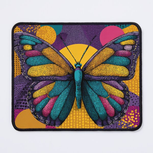 Item preview, Vibrant Butterfly Pop Art, Yellow Purple Teal Dotted Wings Art designed and sold by daila70.