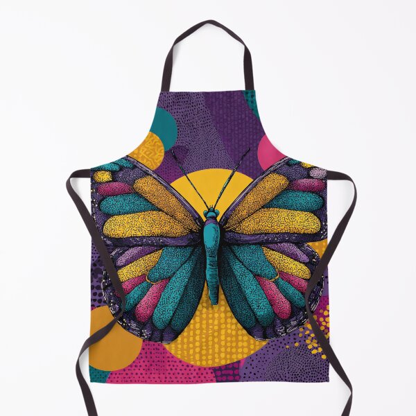 Item preview, Vibrant Butterfly Pop Art, Yellow Purple Teal Dotted Wings Art designed and sold by daila70.