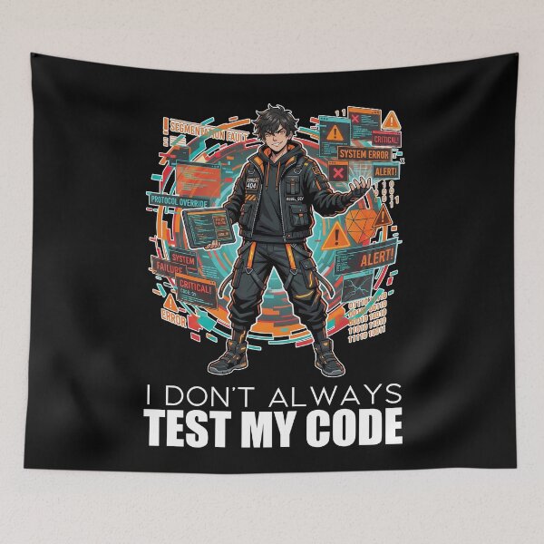 Item preview, Cyberpunk Software Engineer - I Dont Always Test My Code - Anime Humor designed and sold by Osmose-Studio.