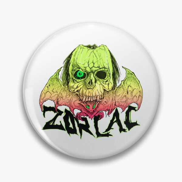 Artikelvorschau, Kopie des Zorlac-Logos mit Totenkopf und Fledermaus aus den 80er Jahren entworfen und verkauft von Paintbase.