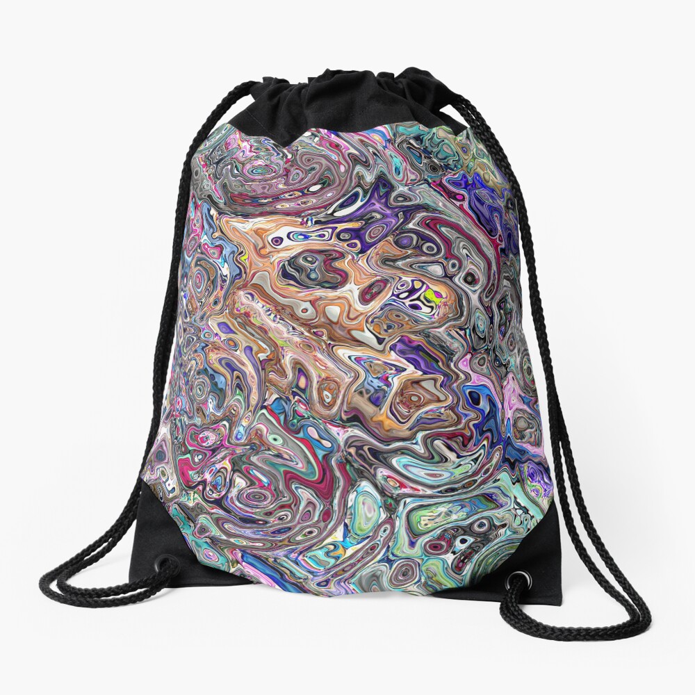 Abstract Melted Colors Drawstring Bag