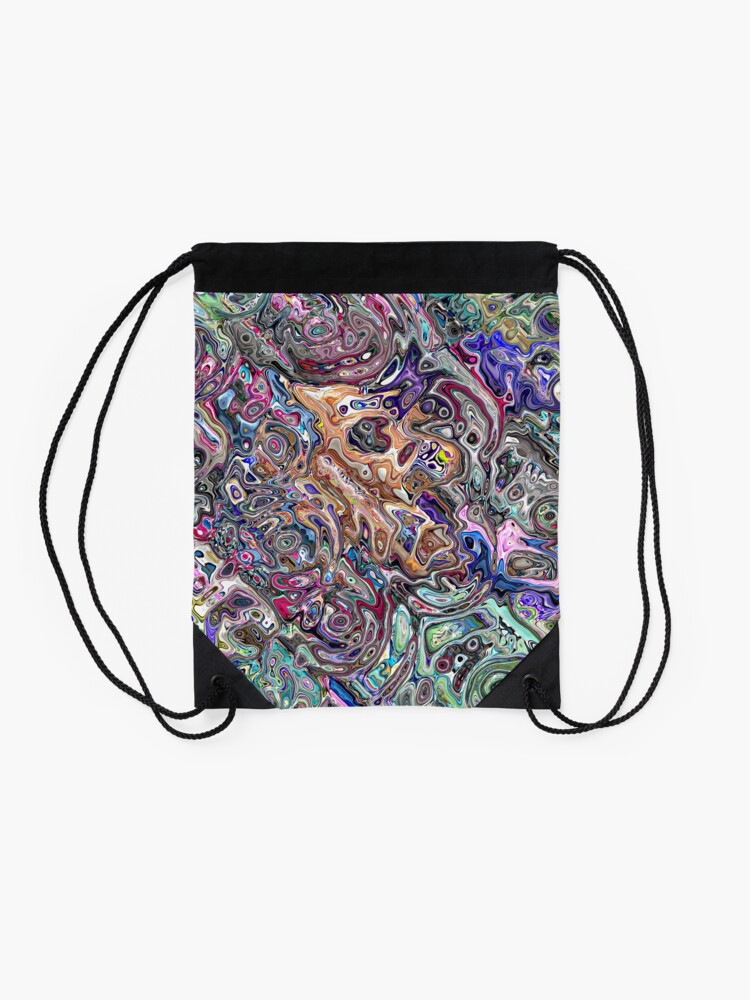 Alternate view of Abstract Melted Colors Drawstring Bag