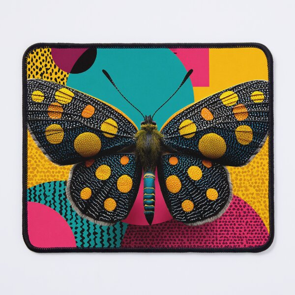 Item preview, Bold Abstract Butterfly, Neon Pink Yellow Graphic Wings Print designed and sold by daila70.