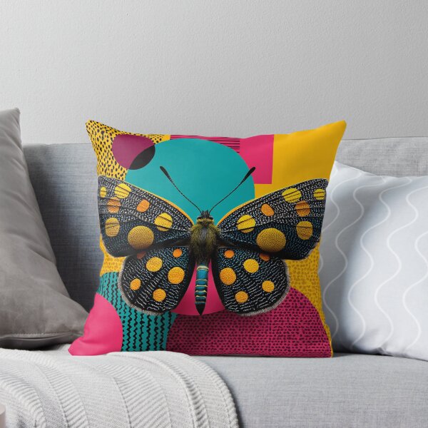 Item preview, Bold Abstract Butterfly, Neon Pink Yellow Graphic Wings Print designed and sold by daila70.