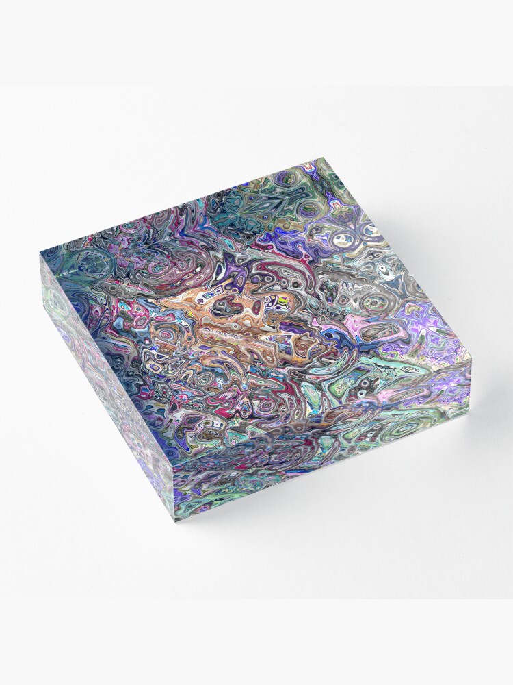Alternate view of Abstract Melted Colors Acrylic Block