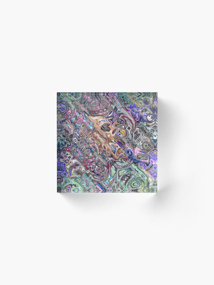 Alternate view of Abstract Melted Colors Acrylic Block