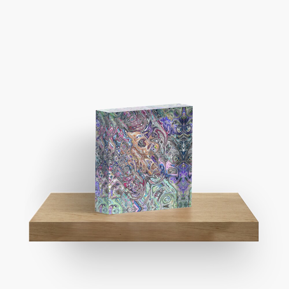 Abstract Melted Colors Acrylic Block