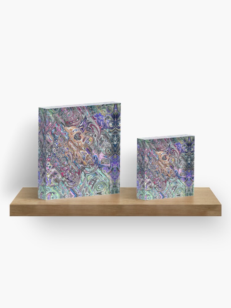 Alternate view of Abstract Melted Colors Acrylic Block