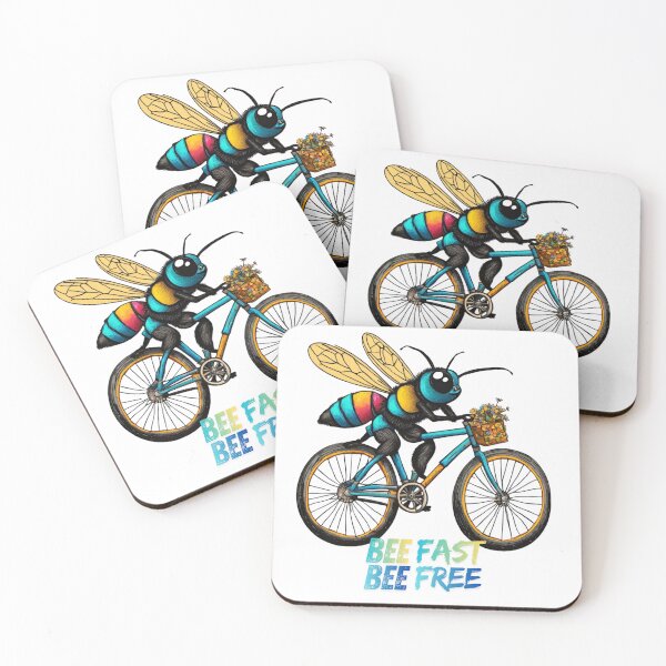 Item preview, Bee on a bicycle designed and sold by WhimsyBeast.