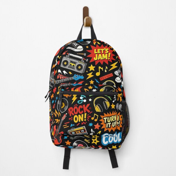 Item preview, Retro Rock On Doodles - Colorful Music Boombox and Guitar Pattern designed and sold by myforestfog.