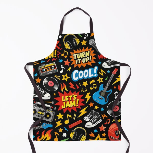 Item preview, Retro Rock On Doodles - Colorful Music Boombox and Guitar Pattern designed and sold by myforestfog.