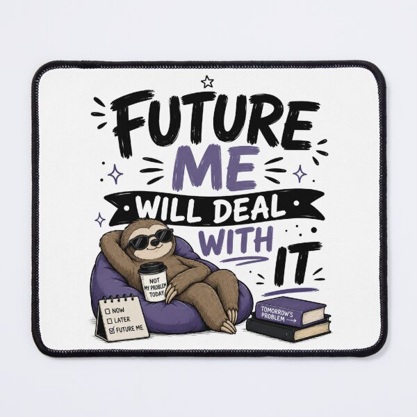 Item preview, Future Me Will Deal With It – Funny Lazy Procrastination Quote designed and sold by TommyArt94.