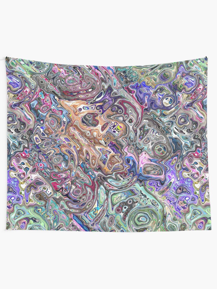 Alternate view of Abstract Melted Colors Tapestry