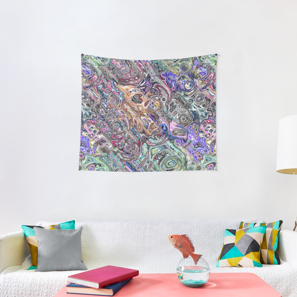 Abstract Melted Colors Tapestry