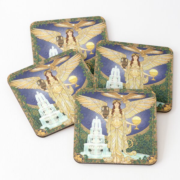 Item preview, Hebe and the Fountain of Youth | Greek Goddess Art Nouveau Fantasy designed and sold by Stoneflower-Art.