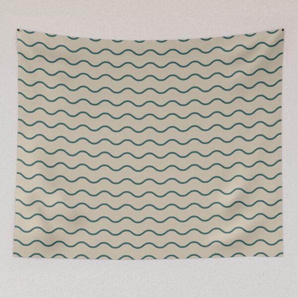 Item preview, Beige And Teal Waves Pattern designed and sold by pattern-archive.